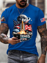 Men's To The Moon And Beyond Printed Casual T-shirt