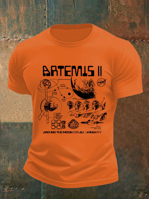 Men's  Lunar Landing Character Print T-Shirt