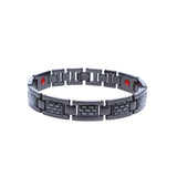 Titanium steel magnetic healing stone carbon fiber energy bracelet-Black