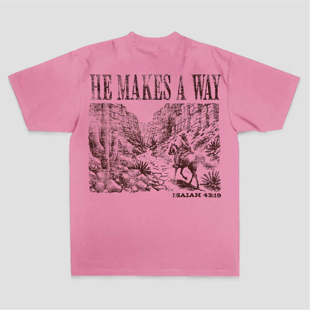 He Makes A Way Isaiah 43:19 Western Landscape Print Printed Women's T-shirt