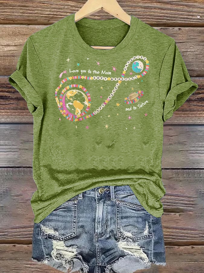 Women's  Fun Planet Print T-Shirt