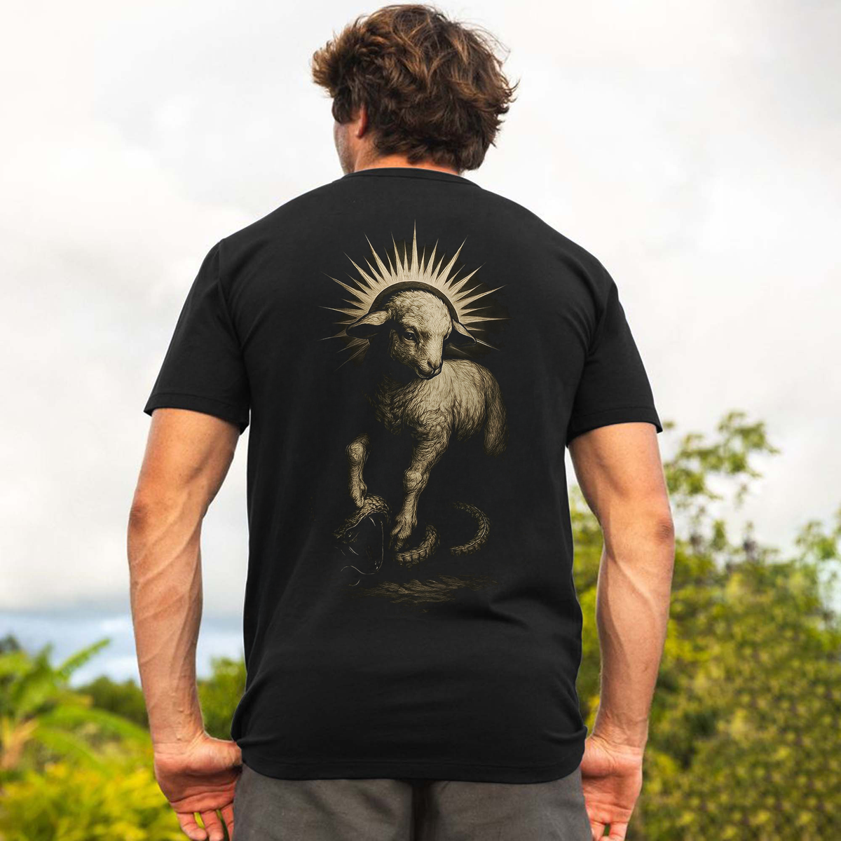 The Lamb's Triumph Over The Serpent Printed Men's T-shirt