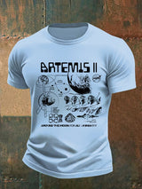 Men's  Lunar Landing Character Print T-Shirt