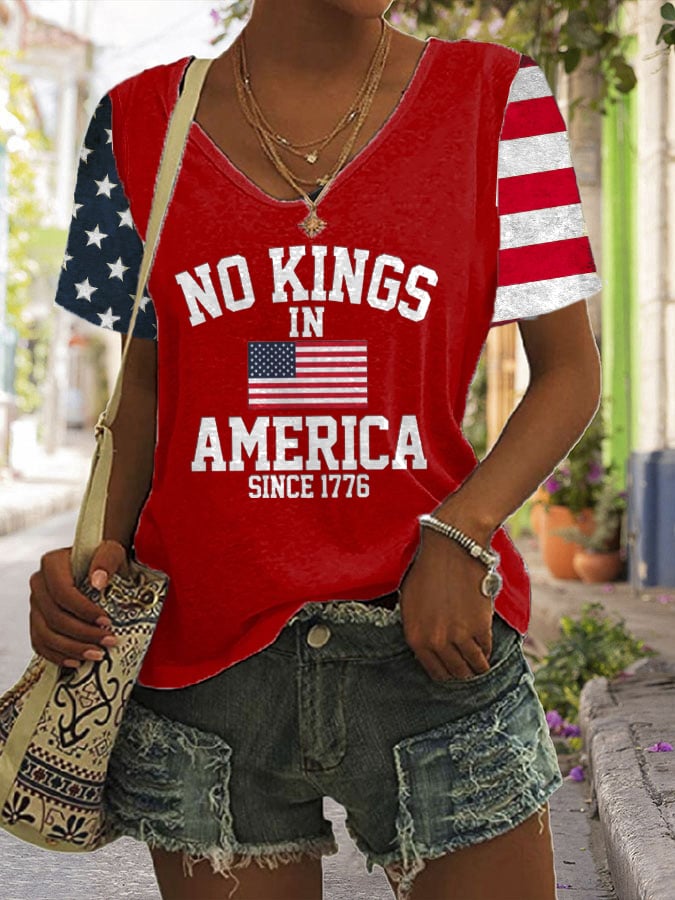 🔥Buy 3 Get 15% Off🔥Women's No King in America Print  Casual T-Shirt
