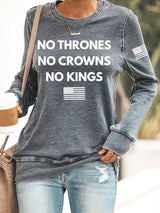 🔥Buy 3 Get 15% Off🔥Women's No Thrones No Crowns No Kings Print Round Neck Sweatshirt