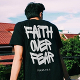 Faith Over Fear Psalms 118:6 Printed Men's T-shirt