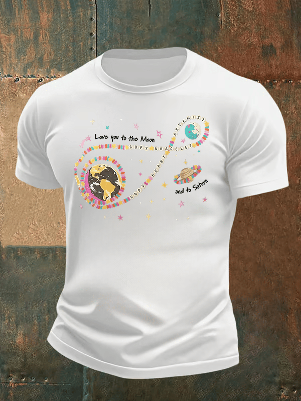 Men's  Fun Planet Print T-Shirt
