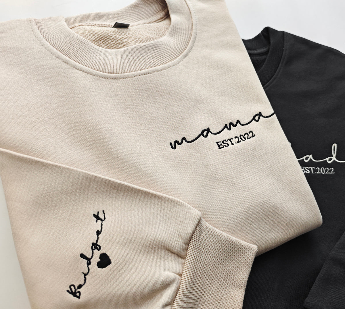 Mama Embroidered Sweatshirt, Custom Mama Est Year Crewneck With Names