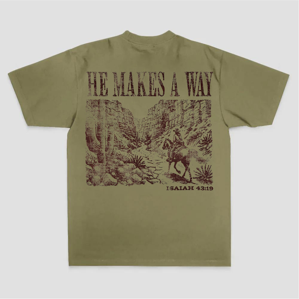He Makes A Way Isaiah 43:19 Western Landscape Print Printed Women's T-shirt