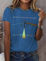 Retro Artemis II See You On The Dark Side Of The Moon Print T-Shirt