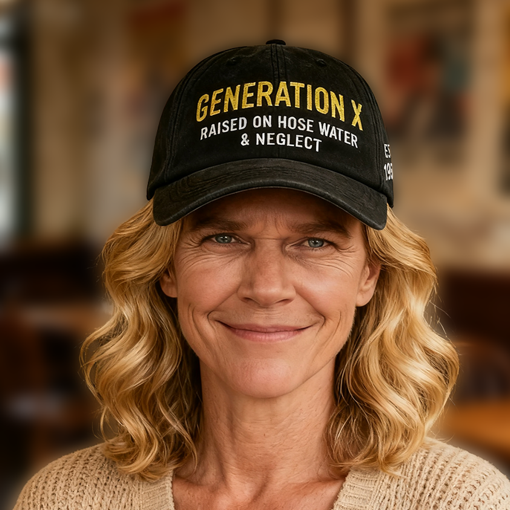 Custom Generation X Hat, Gen X Cap,"GenerationX Raised On Hose Water And Neglect" GEN X Cap.