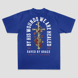 By His Wounds We Are Healed Saved By Grace King Of All Kings Printed Women's T-shirt