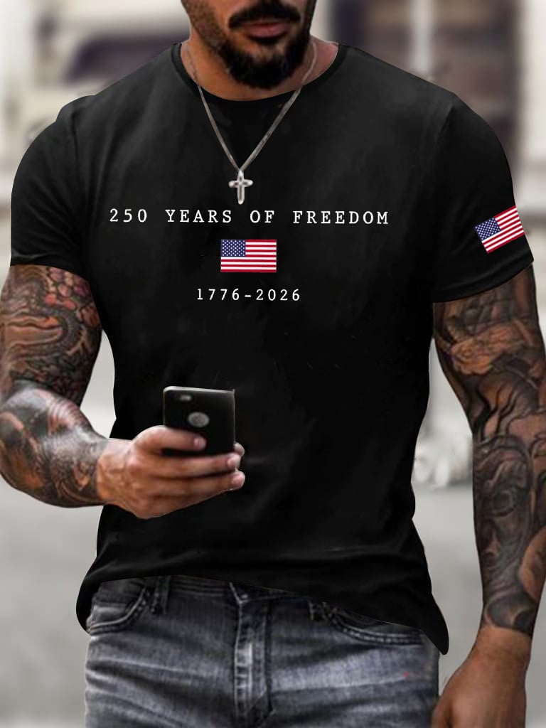 Men's  America Flag Print T-Shirt