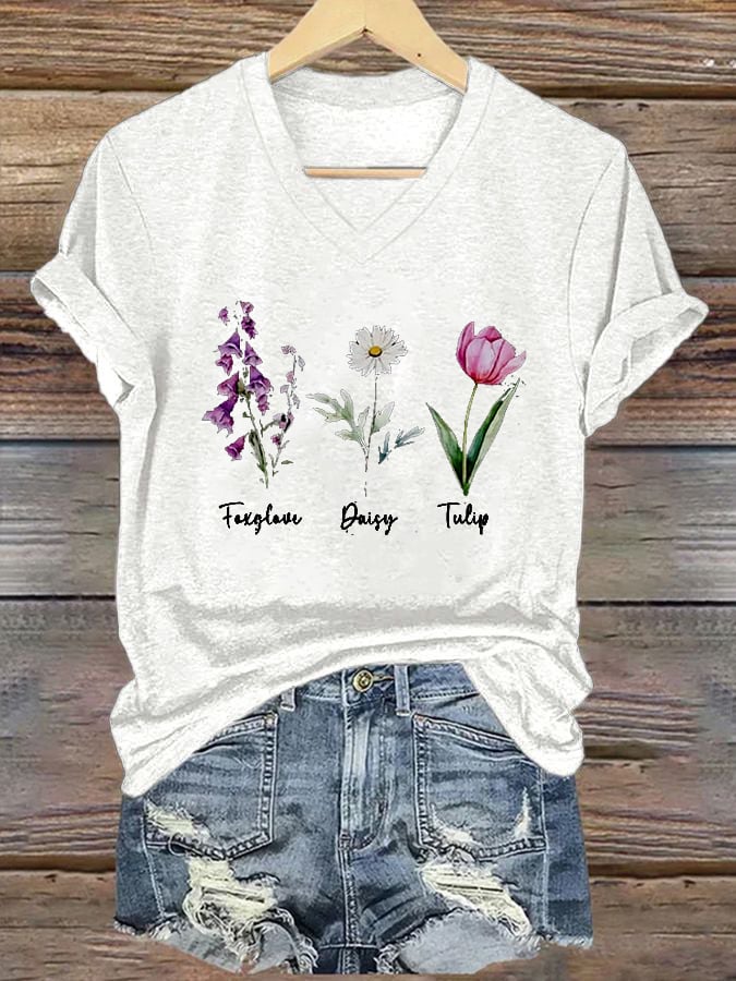 🔥Buy 3 Get 15% Off🔥Women's Floral FDT Print T-Shirt