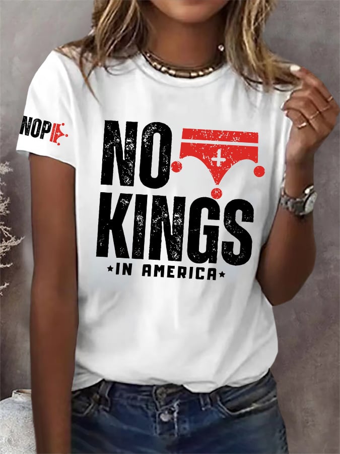 🔥Buy 3 Get 15% Off Retro No Kings In America Print T-Shirt