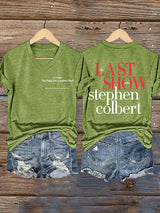V-Neck Retro Last Show 05.21.2026 The Night The Laughter Died After The Episode Ended. Hopefully People Laughed During The Show Print T-Shirt