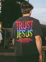 Trust Jesus But Blessed Is The One Who Trusts In The Lord Printed Men's T-shirt