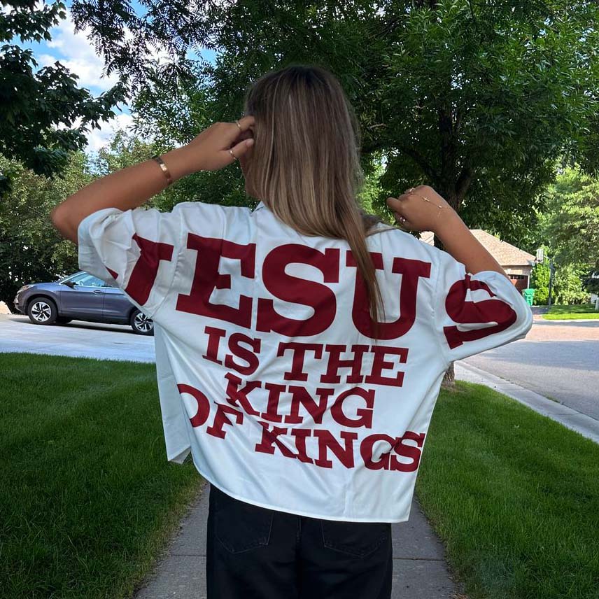 Jesus Is The King Of Kings Printed Women's T-Shirt
