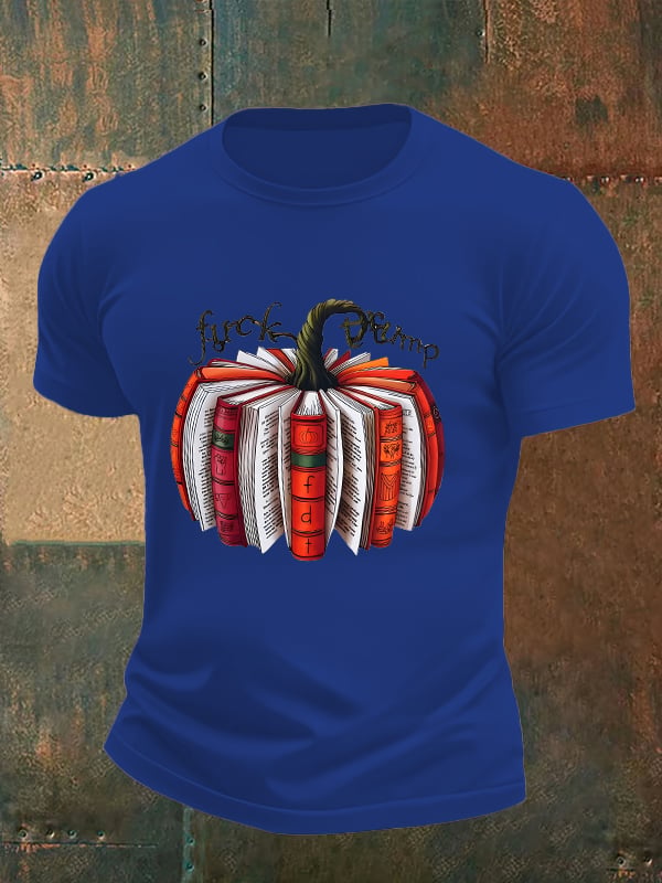 Men's  Fall Book Pumpkin DTF transfer - FDT, Fall Aesthetic print  T-Shirt
