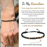 Give my grandson a prayer through it leather cross bracelet
