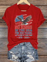 Women's  No Kings USA Patriotic Tee ,250 Years of Democracy printed T-shirt