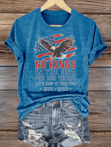 Women's  No Kings USA Patriotic Tee ,250 Years of Democracy printed T-shirt