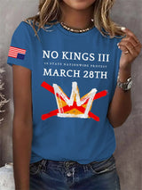 🔥Buy 3 Get 15% Off Retro No Kings III 50 State Nationwide Protest March 28th Print T-Shirt
