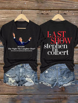 V-Neck Retro Last Show 05.21.2026 The Night The Laughter Died After The Episode Ended. Hopefully People Laughed During The Show Print T-Shirt