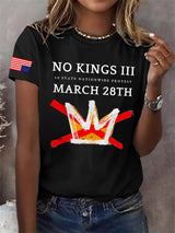🔥Buy 3 Get 15% Off Retro No Kings III 50 State Nationwide Protest March 28th Print T-Shirt