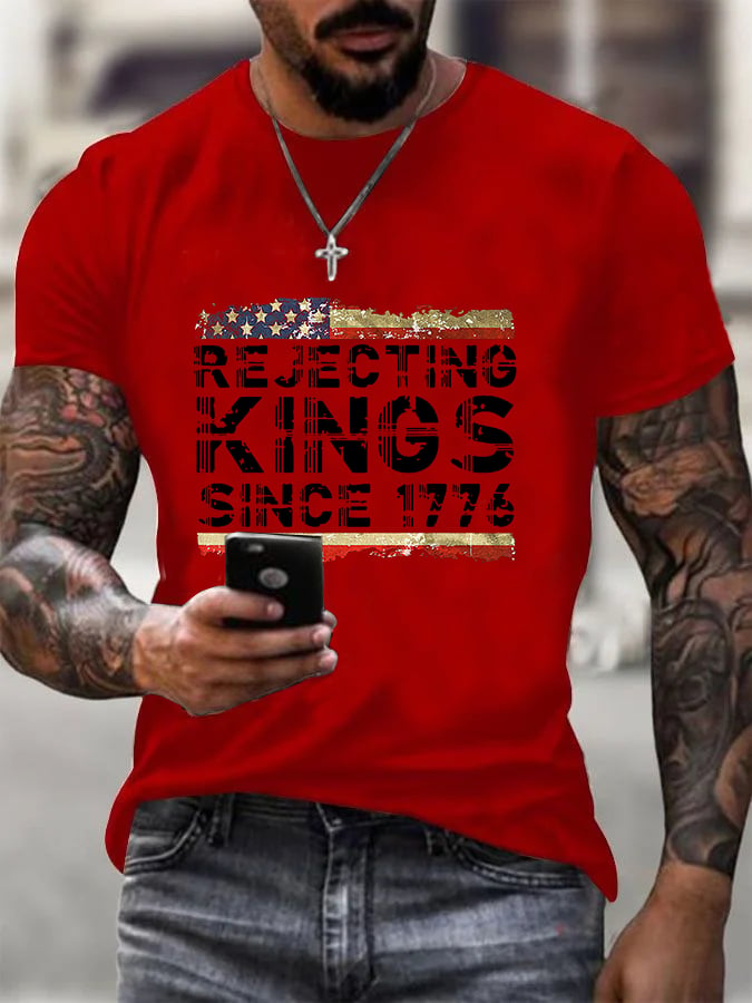 Men's Fashion Casual FDT Reject King Tiger Print  T-shirt