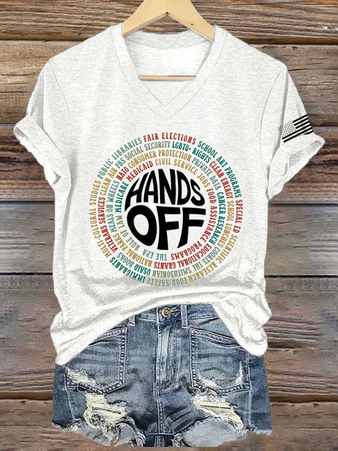 🔥Buy 3 Get 15% Off🔥Women's FDT “Hands Off ” Print Casual T-Shirt