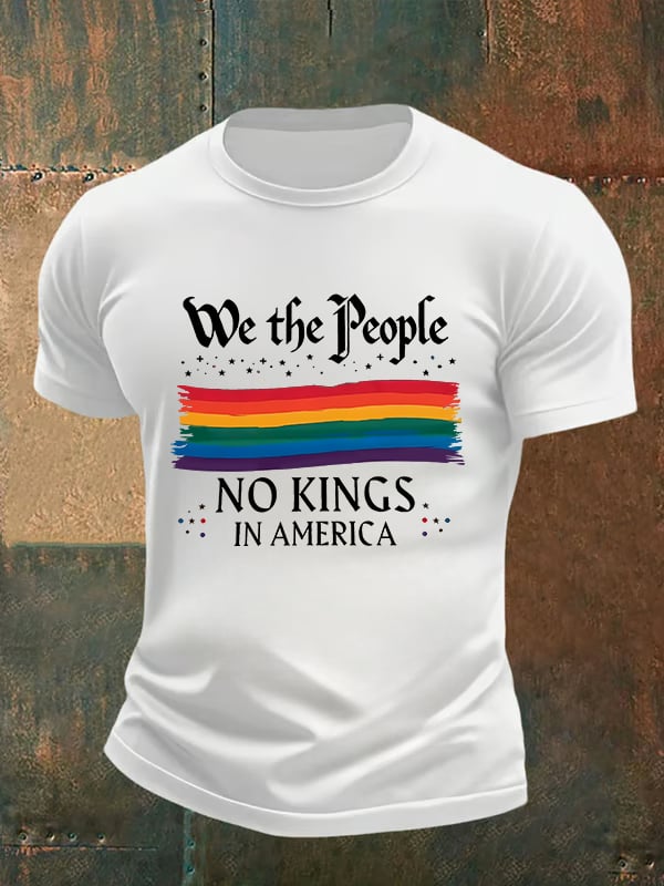 🔥Buy 3 Get 15% Off🔥Men's  We the People NO KINGS IN AMERICA  print  T-Shirt