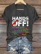 🔥Buy 3 Get 15% Off🔥Women's Hands Off Protest Print Casual T-Shirt