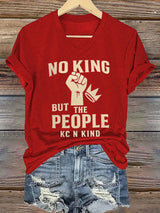 🔥Buy 3 Get 15% Off🔥Women's No Kings Print V Neck T-shirt