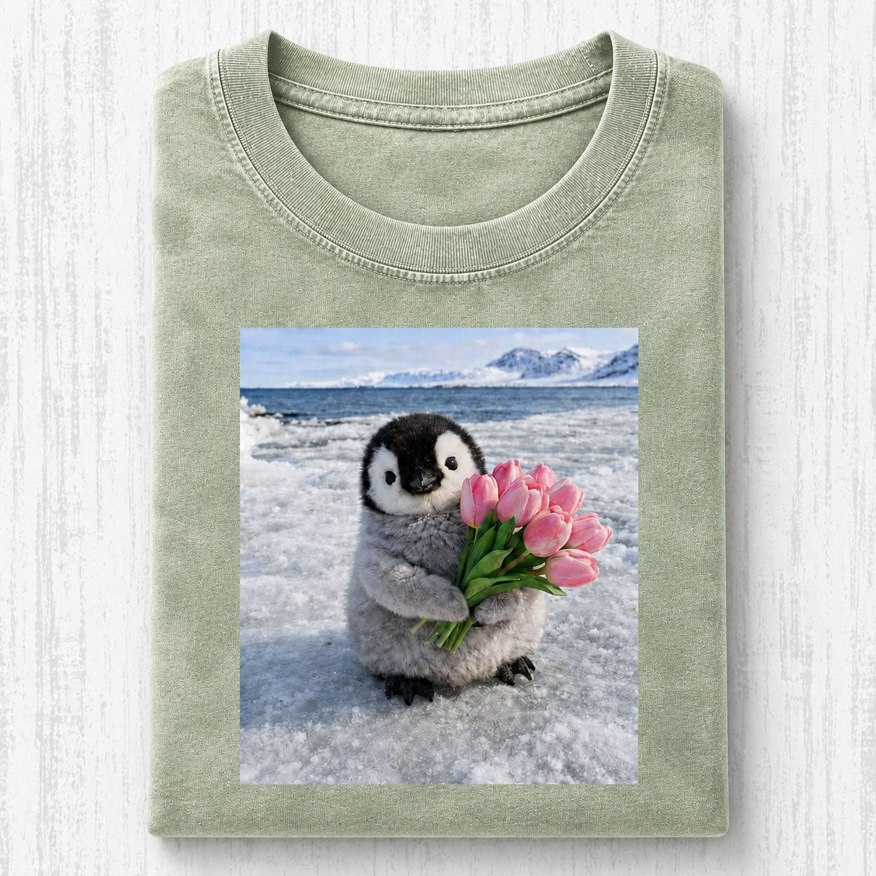 Tulip Bouquet Penguin Vintage Comfort Tee