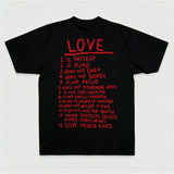 Love 1 Is Patient 2 Is Kind 3 Does Not Envy 4 Does Not Boast 5 Is Not Proud 6 Does Printed Women's T-shirt