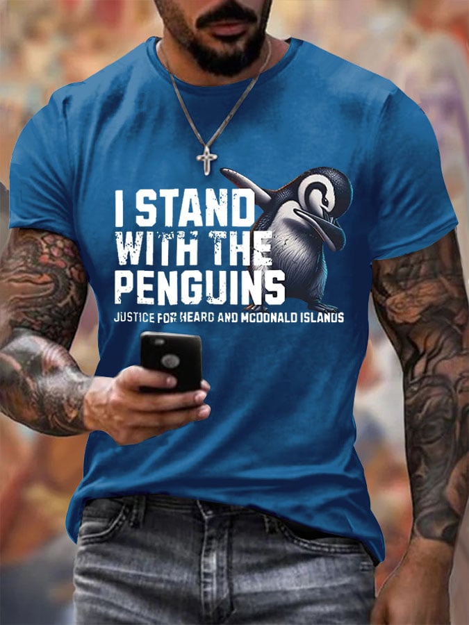 🔥Buy 3 Get 15% Off🔥Men's I Stand With The Penguins Printing T Shirt