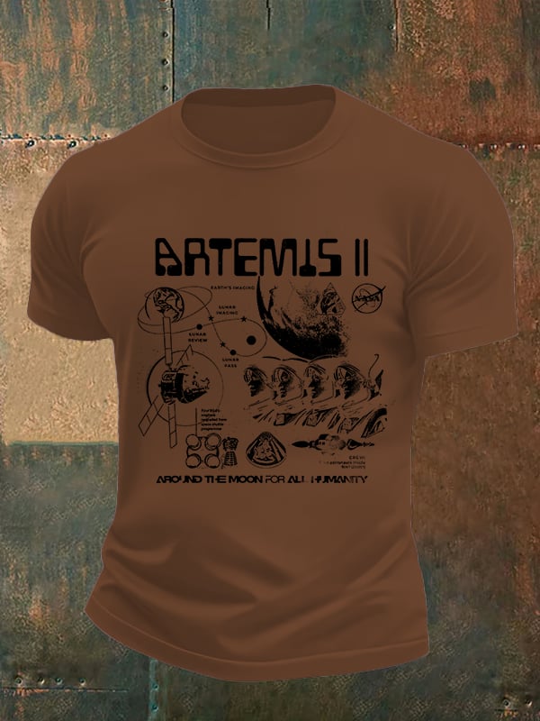 Men's  Lunar Landing Character Print T-Shirt