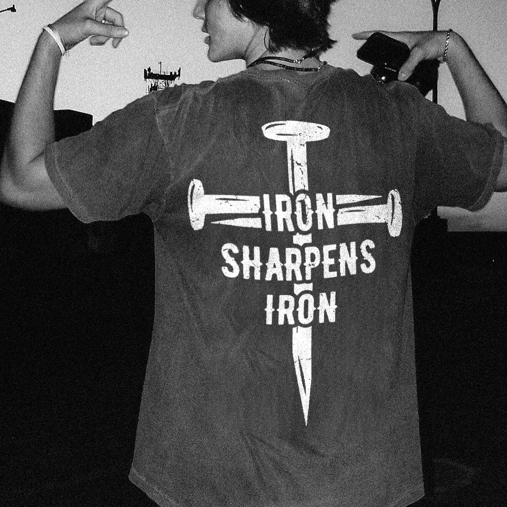 Iron Sharpens Iron Printed Oversize Washed T-Shirt