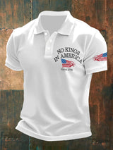 🔥Buy 3 Get 15% Off🔥Man's Vintage No Kings In America Since 1776 Printed Polo Shirt