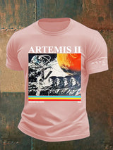 Men's  Lunar Landing Character Print T-Shirt