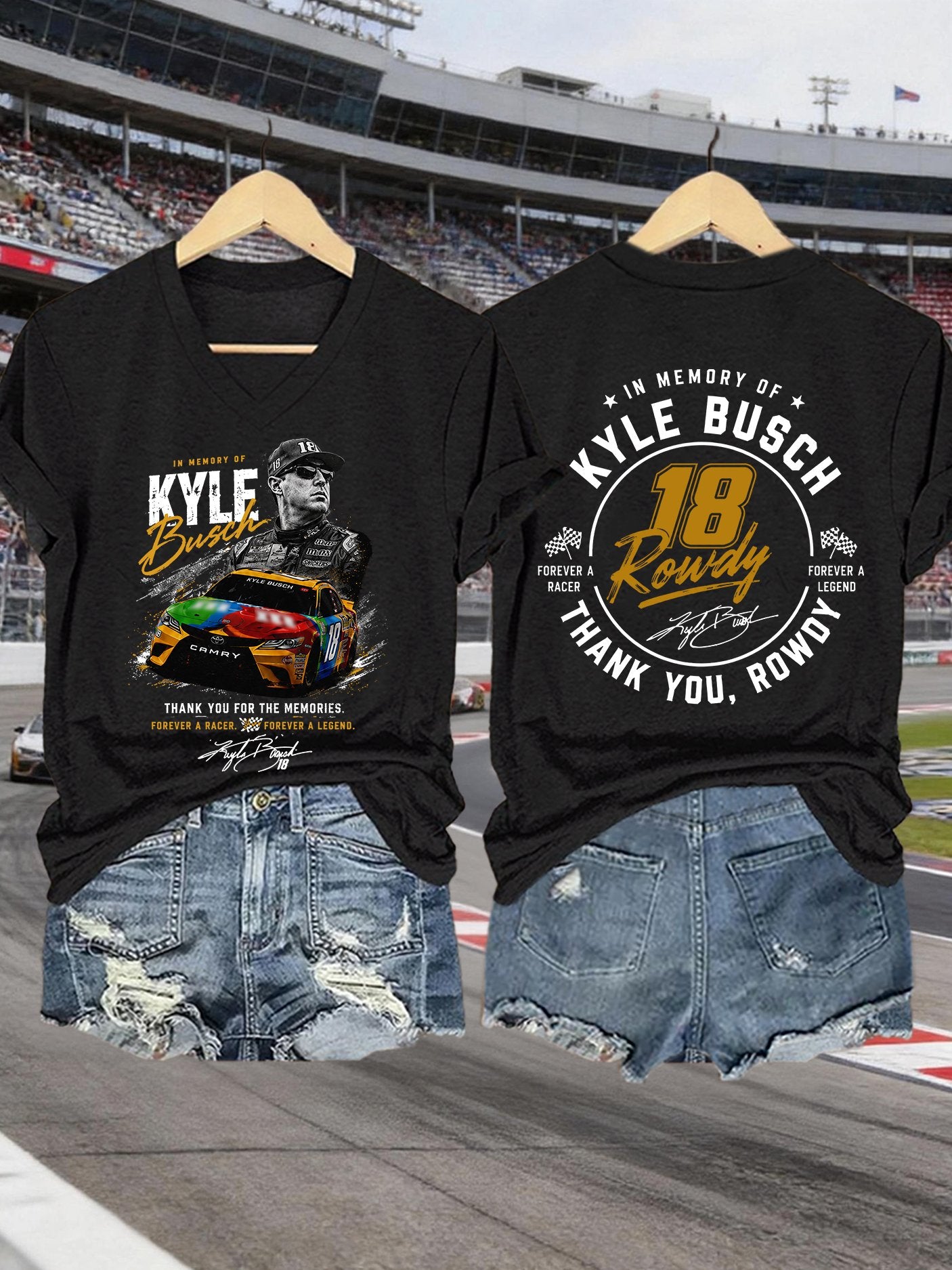 Women's Racing Legend Memorial  Print Casual T-shirt