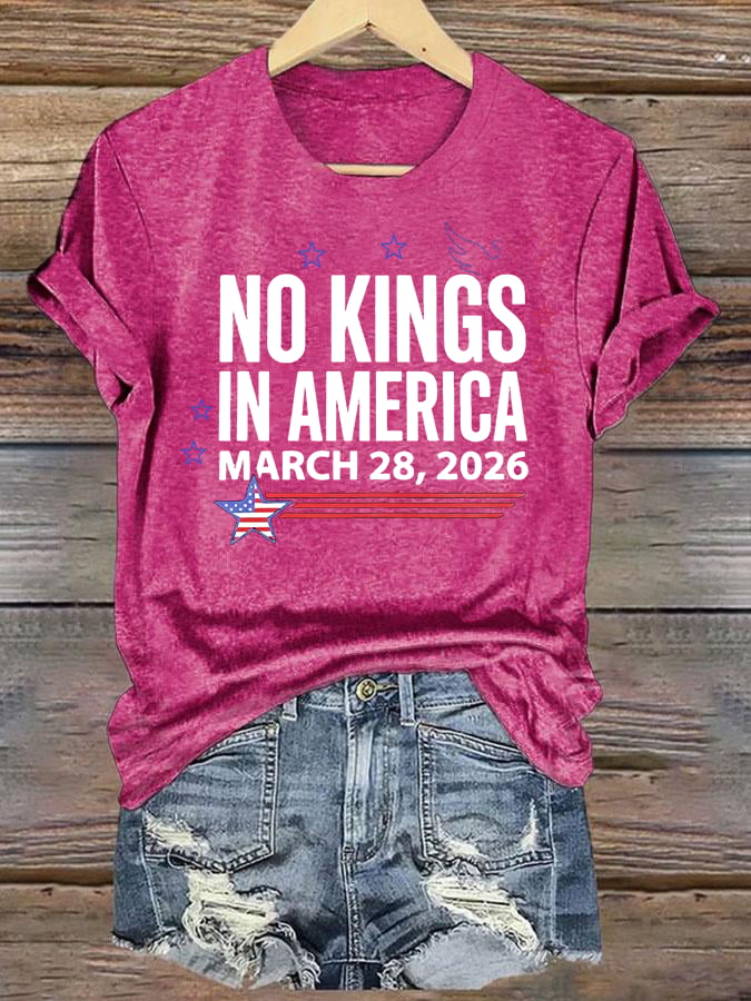 🔥Buy 3 Get 15% Off Women's  NO KINGS IN AMERICA  Print  T-Shirt