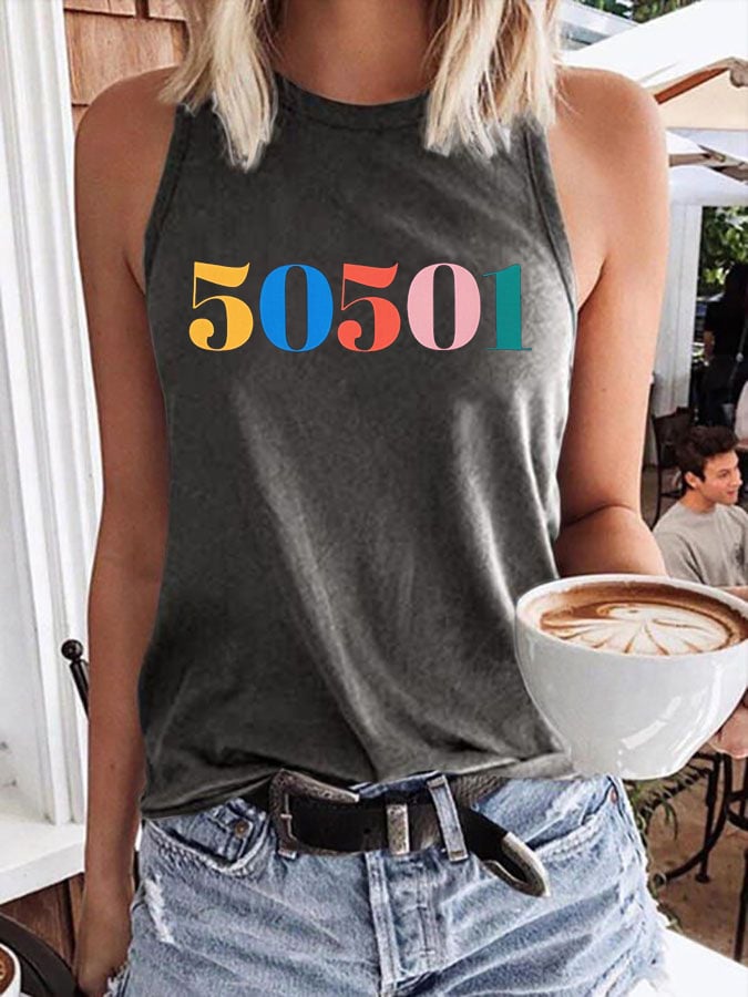 🔥Buy 3 Get 15% Off🔥Women's 50 Protests 50 States 1 Movement Print Crew Neck Tank Top