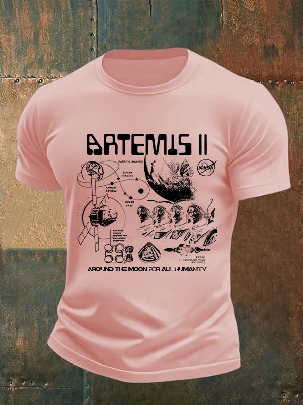 Men's  Lunar Landing Character Print T-Shirt