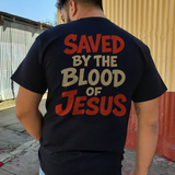 Saved By The Blood Of Jesus Printed Men's T-shirt