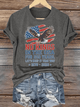 Women's  No Kings USA Patriotic Tee ,250 Years of Democracy printed T-shirt