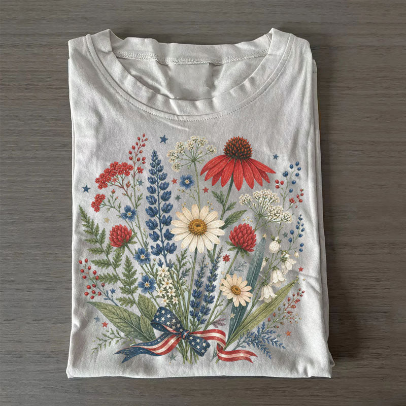 Floral 4th of July T-shirt