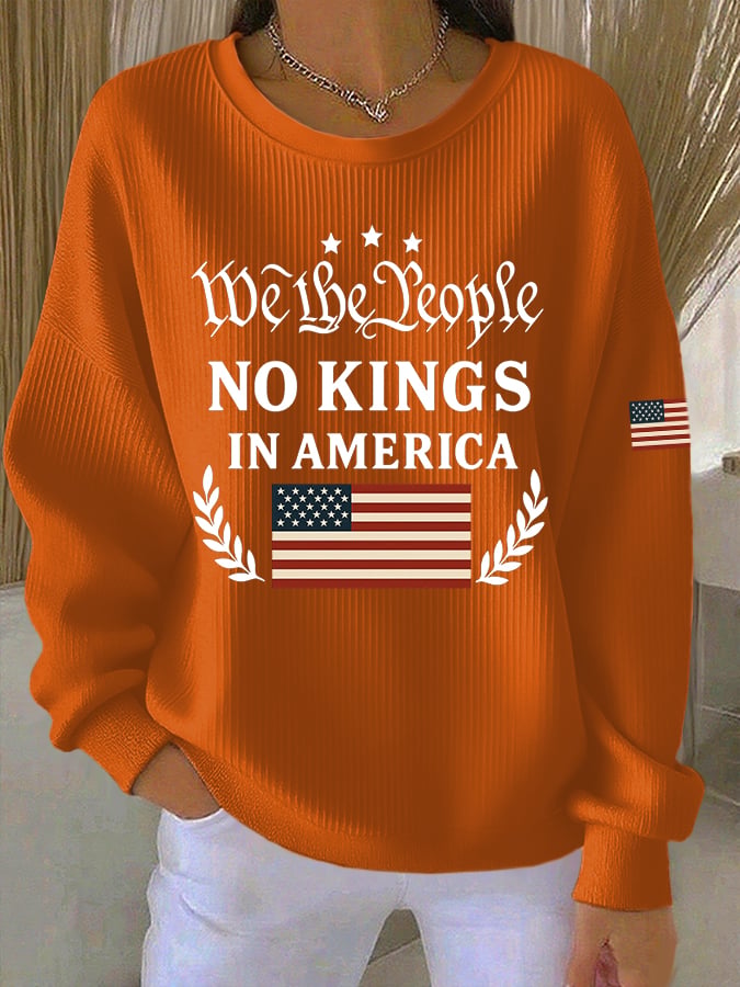 🔥Buy 3 Get 15% Off🔥Women's No Kings In America Print Casual Sweatshirt