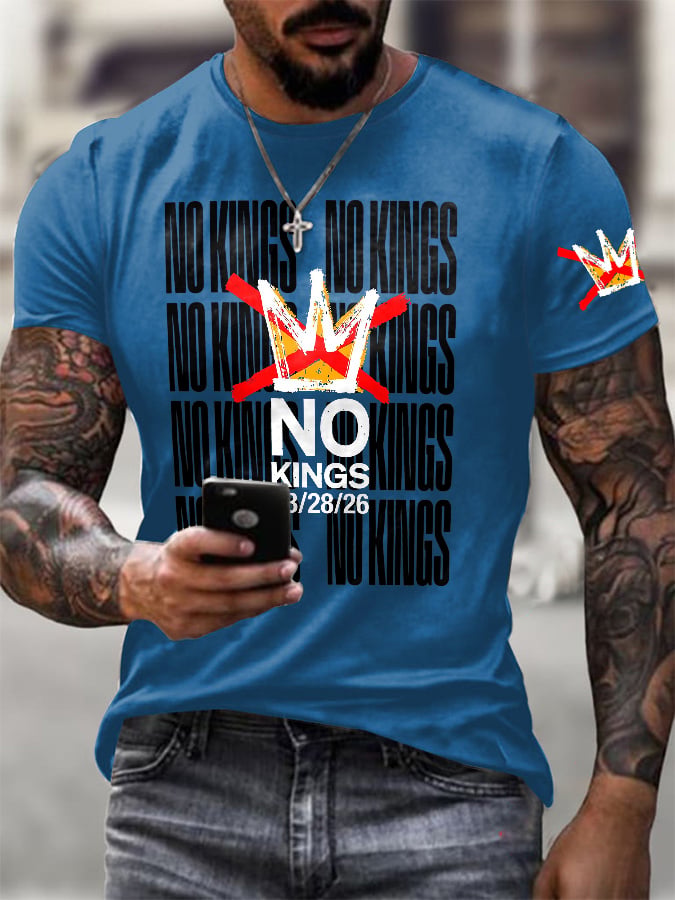🔥Buy 3 Get 15% Off Men's No Kings Day March 28 2026 Print T-Shirt
